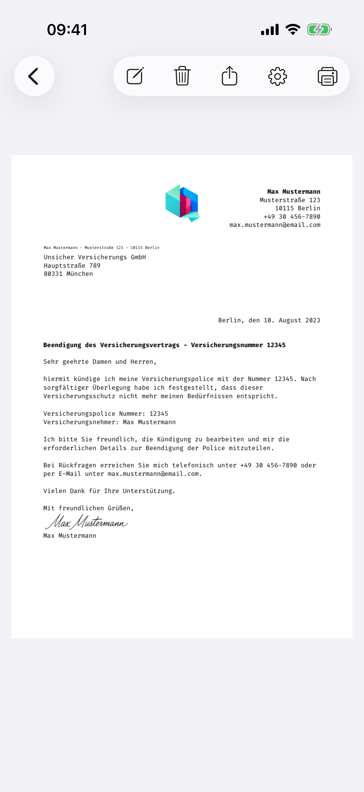 Letter app editor